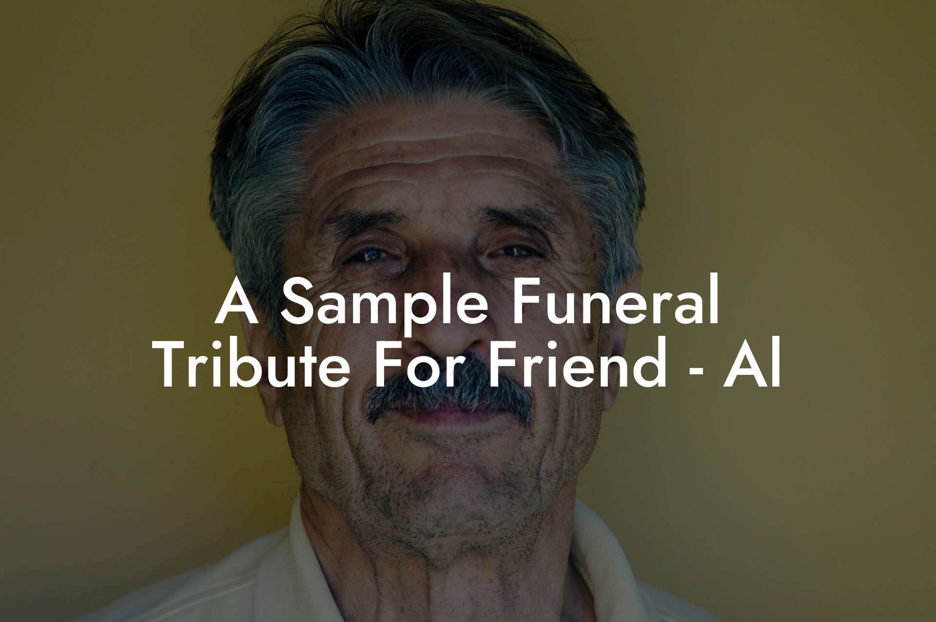 A Sample Funeral Tribute For Friend - Al