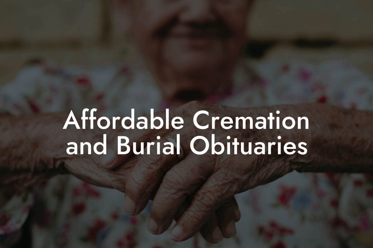 Affordable Cremation and Burial Obituaries