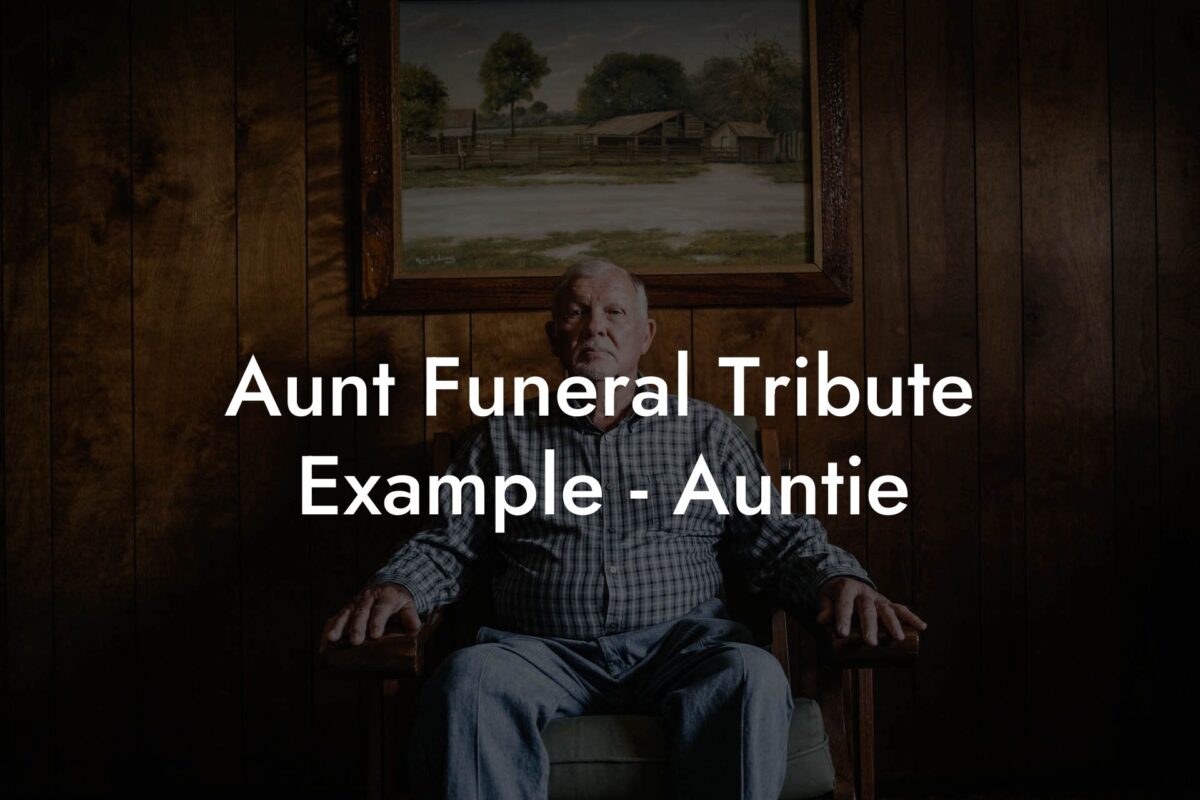 Aunt Funeral Tribute Example - Auntie