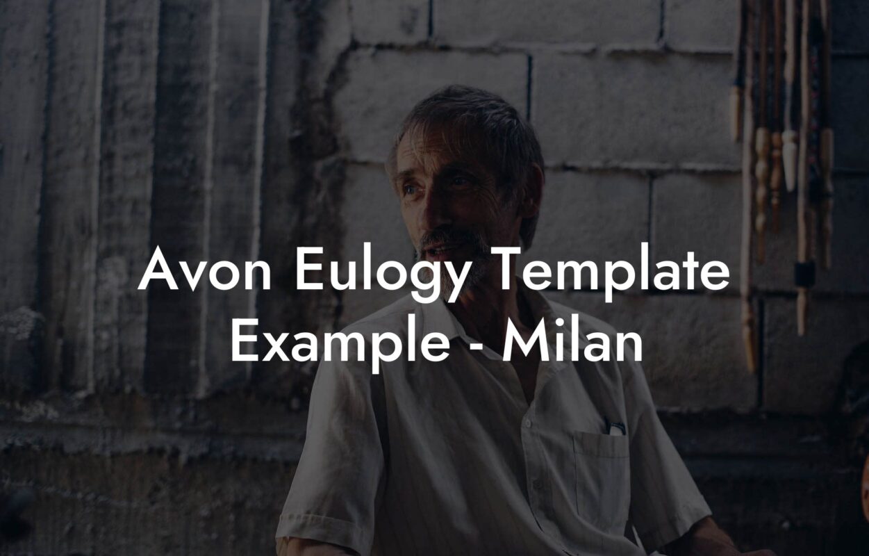 Avon Eulogy Template Example   Milan