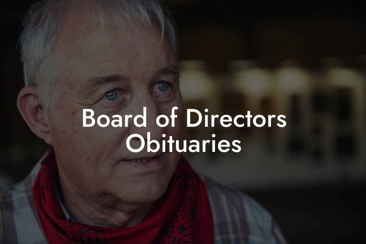 Board of Directors Obituaries