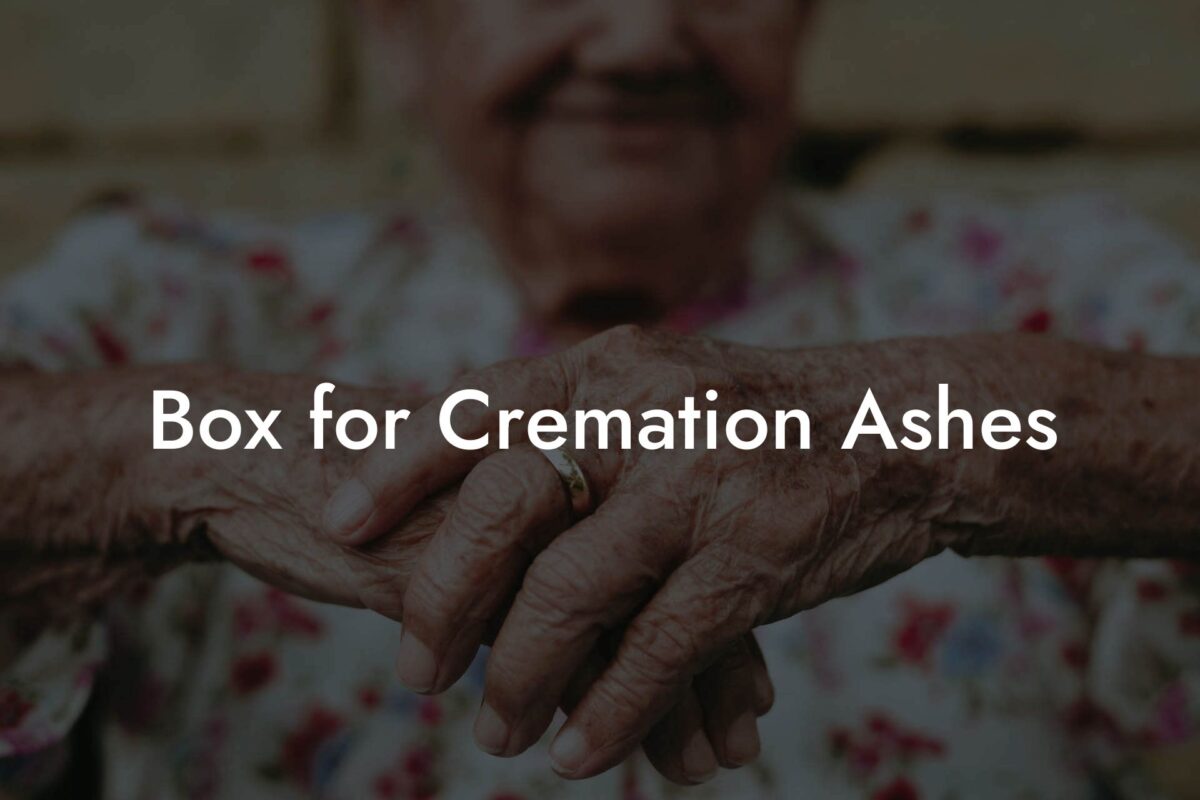 Box for Cremation Ashes