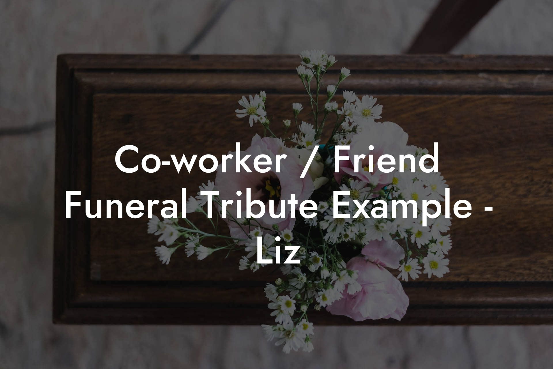 Co worker / Friend Funeral Tribute Example   Liz