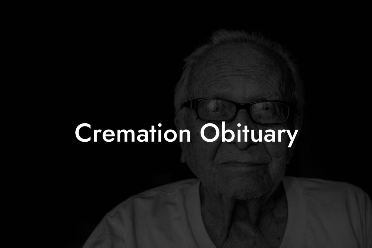 Cremation Obituary