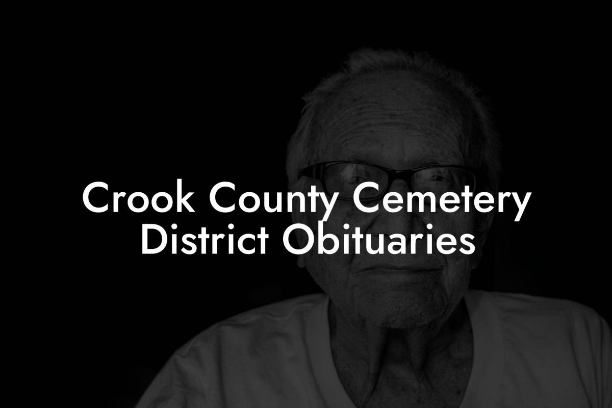 Crook County Cemetery District Obituaries
