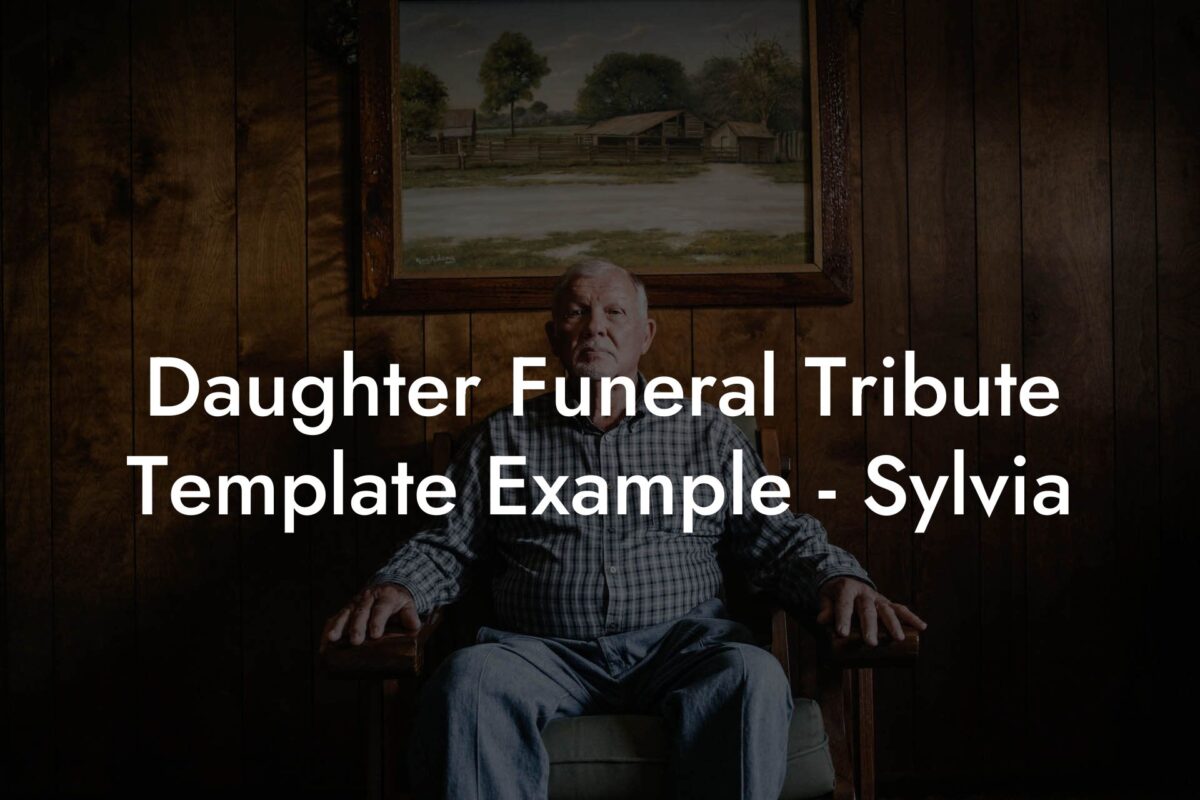 Daughter Funeral Tribute Template Example   Sylvia