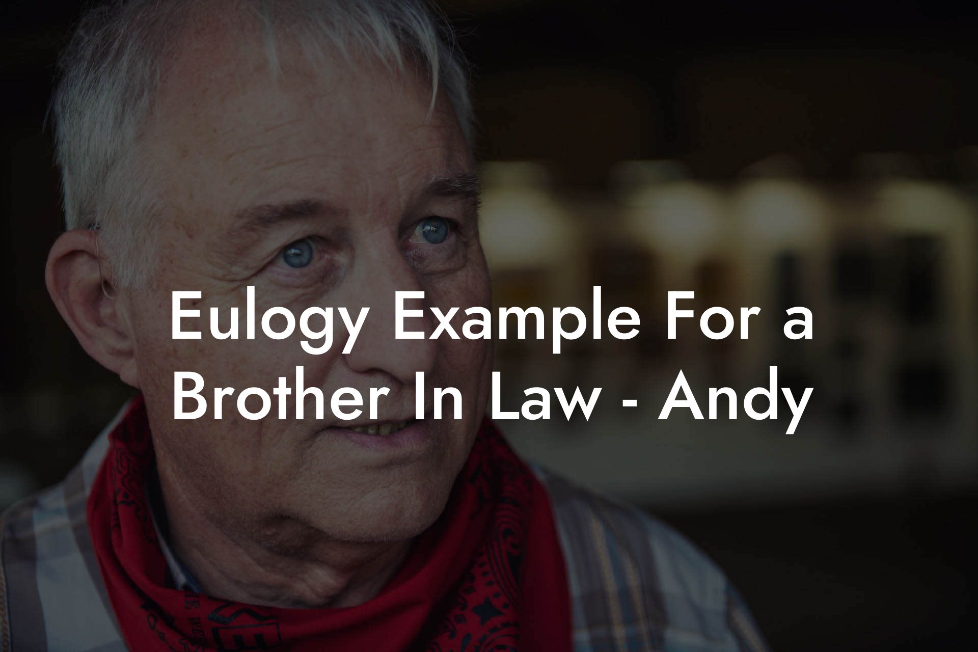 Eulogy Example For a Brother In Law - Andy