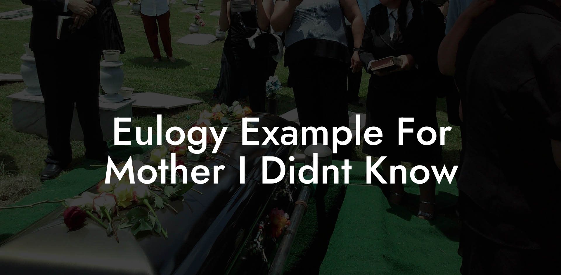 Eulogy Example For Mother I Didnt Know