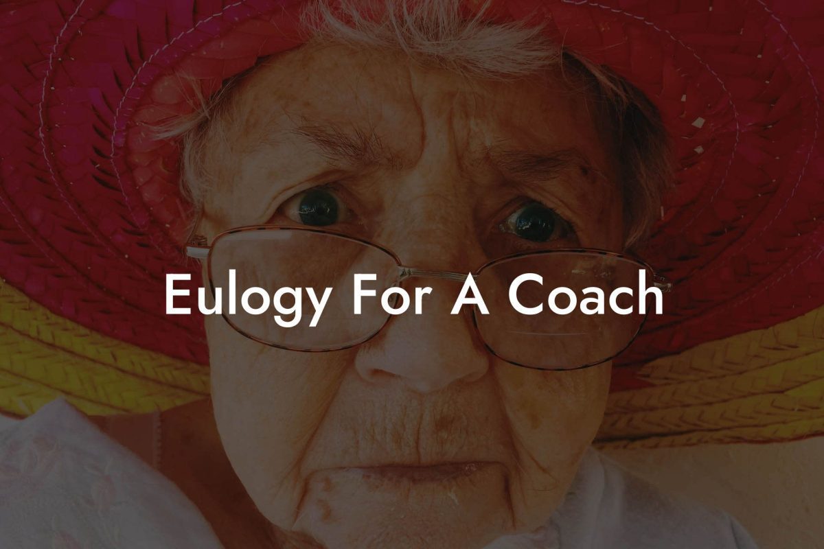 Eulogy For A Coach