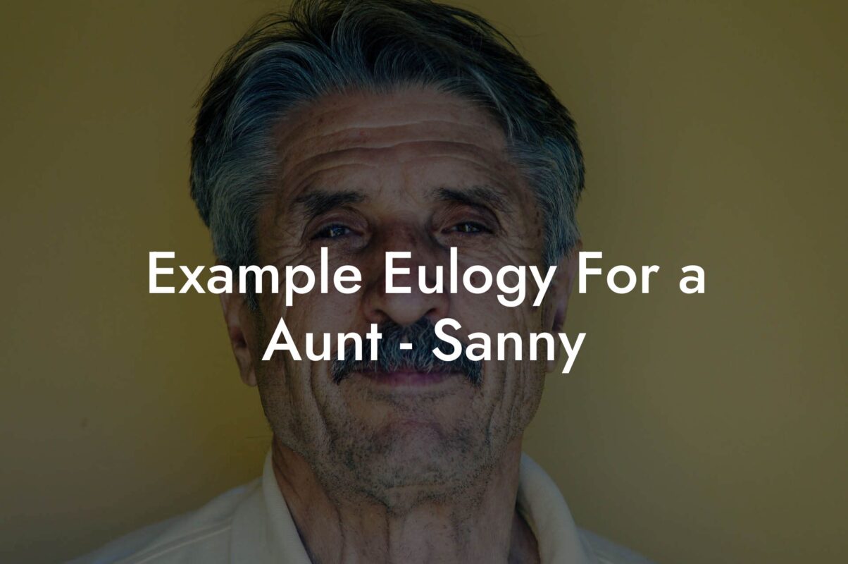 Example Eulogy For a Aunt - Sanny