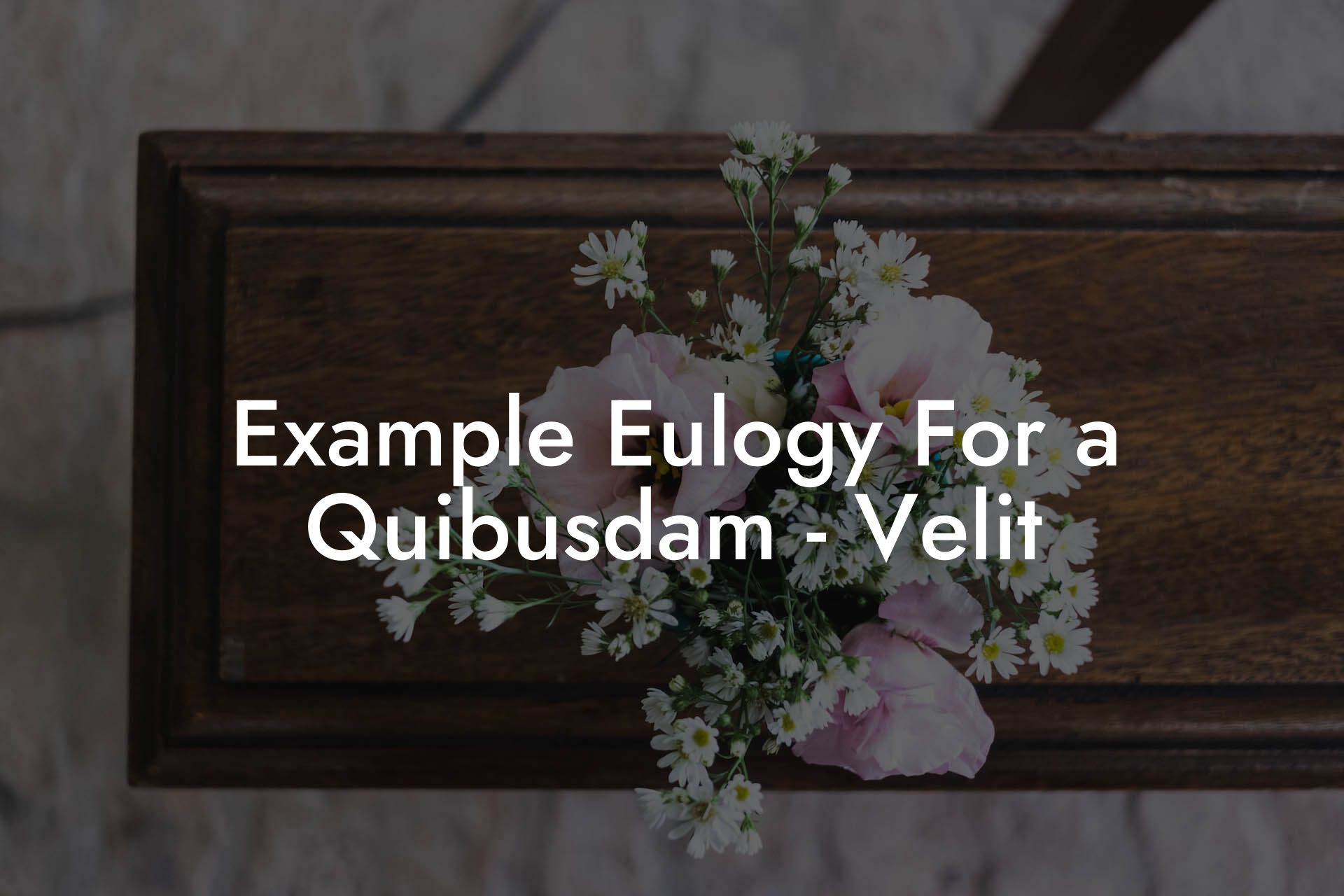 Example Eulogy For a Quibusdam - Velit