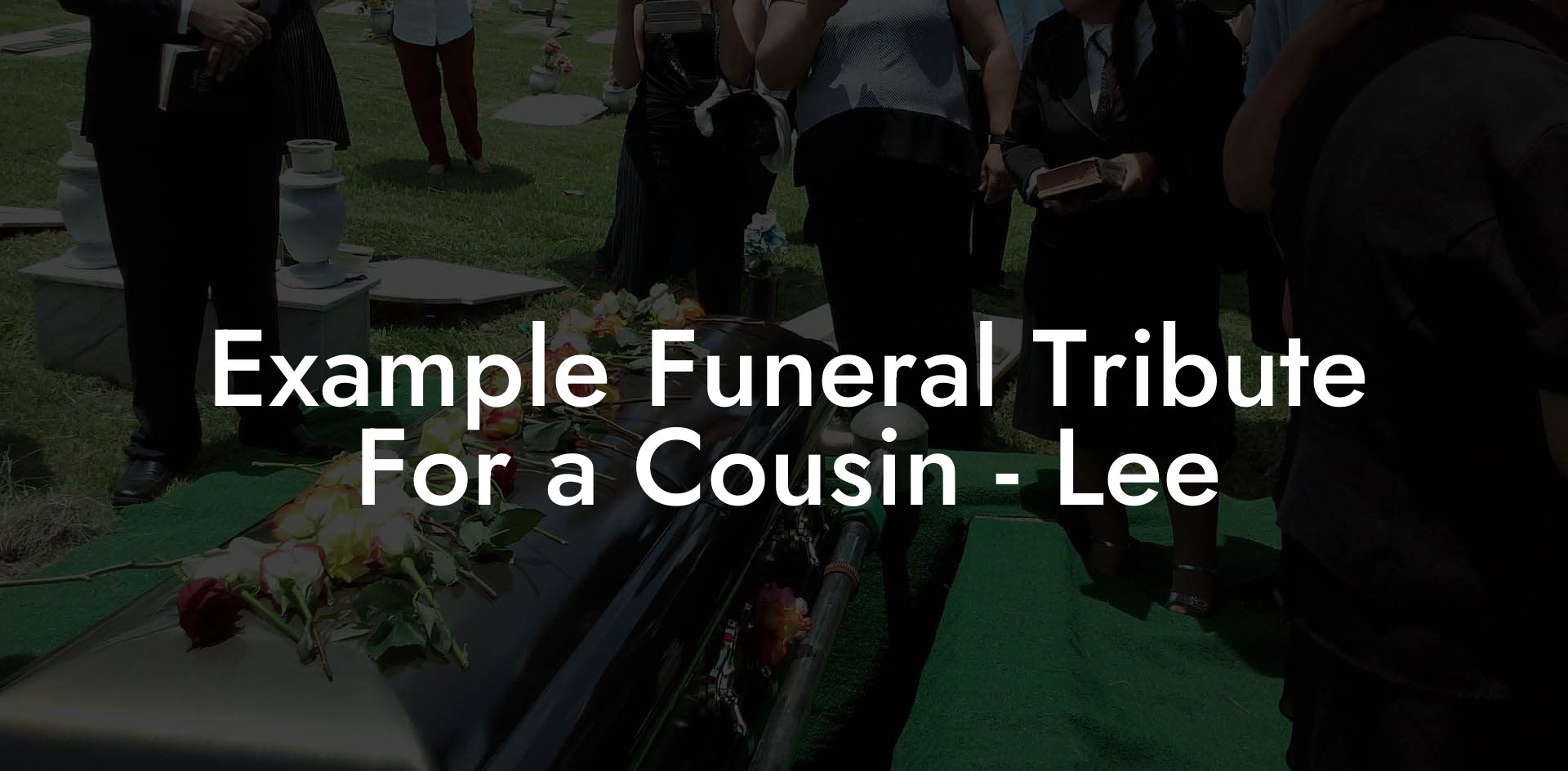 Example Funeral Tribute For a Cousin - Lee