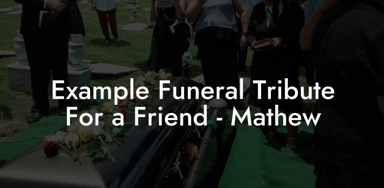 Example Funeral Tribute For a Friend - Mathew