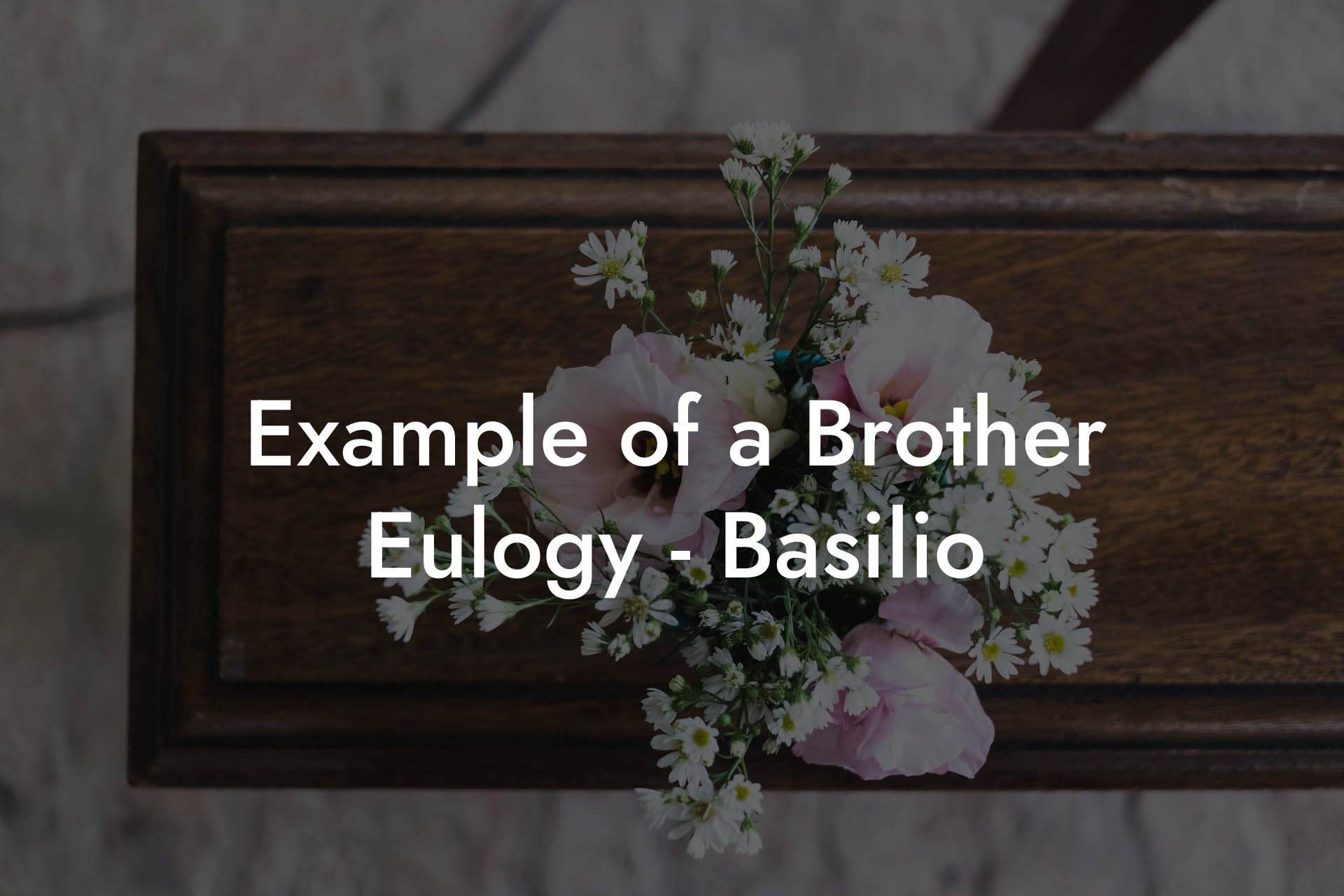 Example of a Brother Eulogy   Basilio