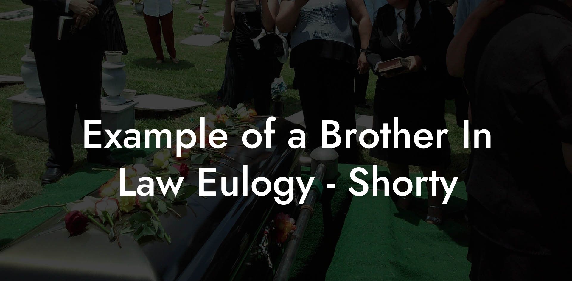 Example of a Brother In Law Eulogy - Shorty