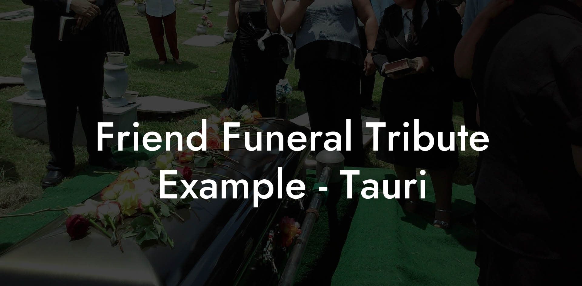 Friend Funeral Tribute Example   Tauri