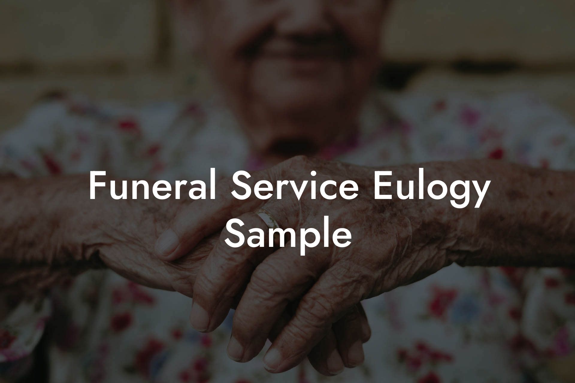 Funeral Service Eulogy Sample