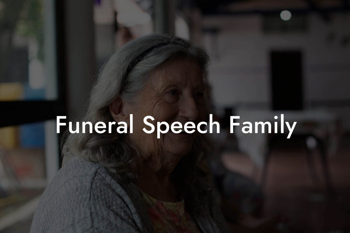 Funeral Speech Family