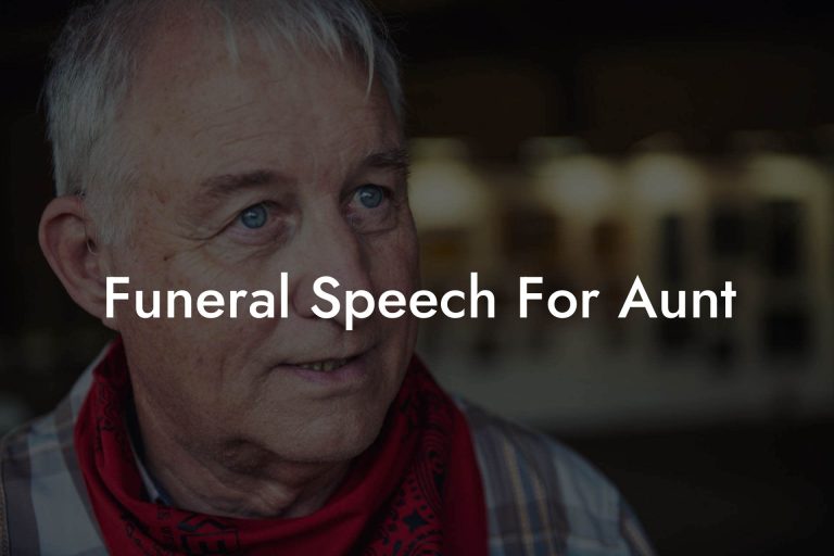 speech for an aunt's funeral