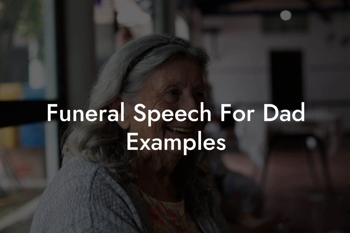 Funeral Speech For Dad Examples