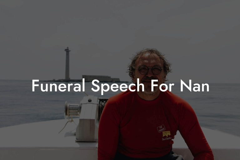 how to write a funeral speech for nan