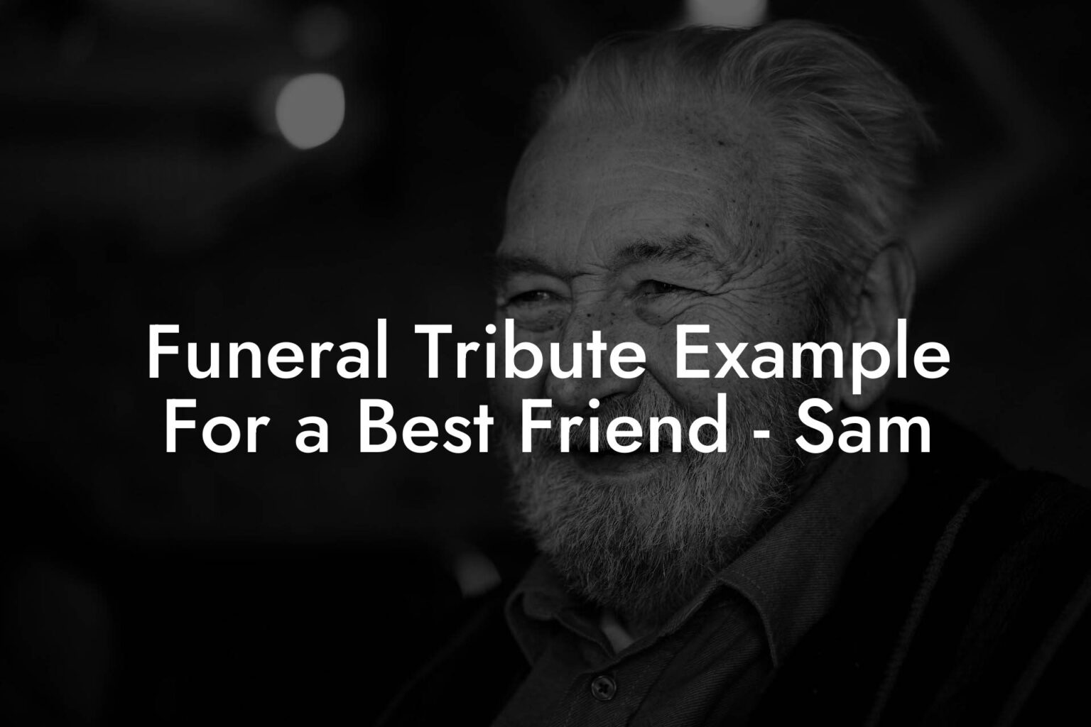 Funeral Tribute Example For a Best Friend - Sam - Eulogy Assistant