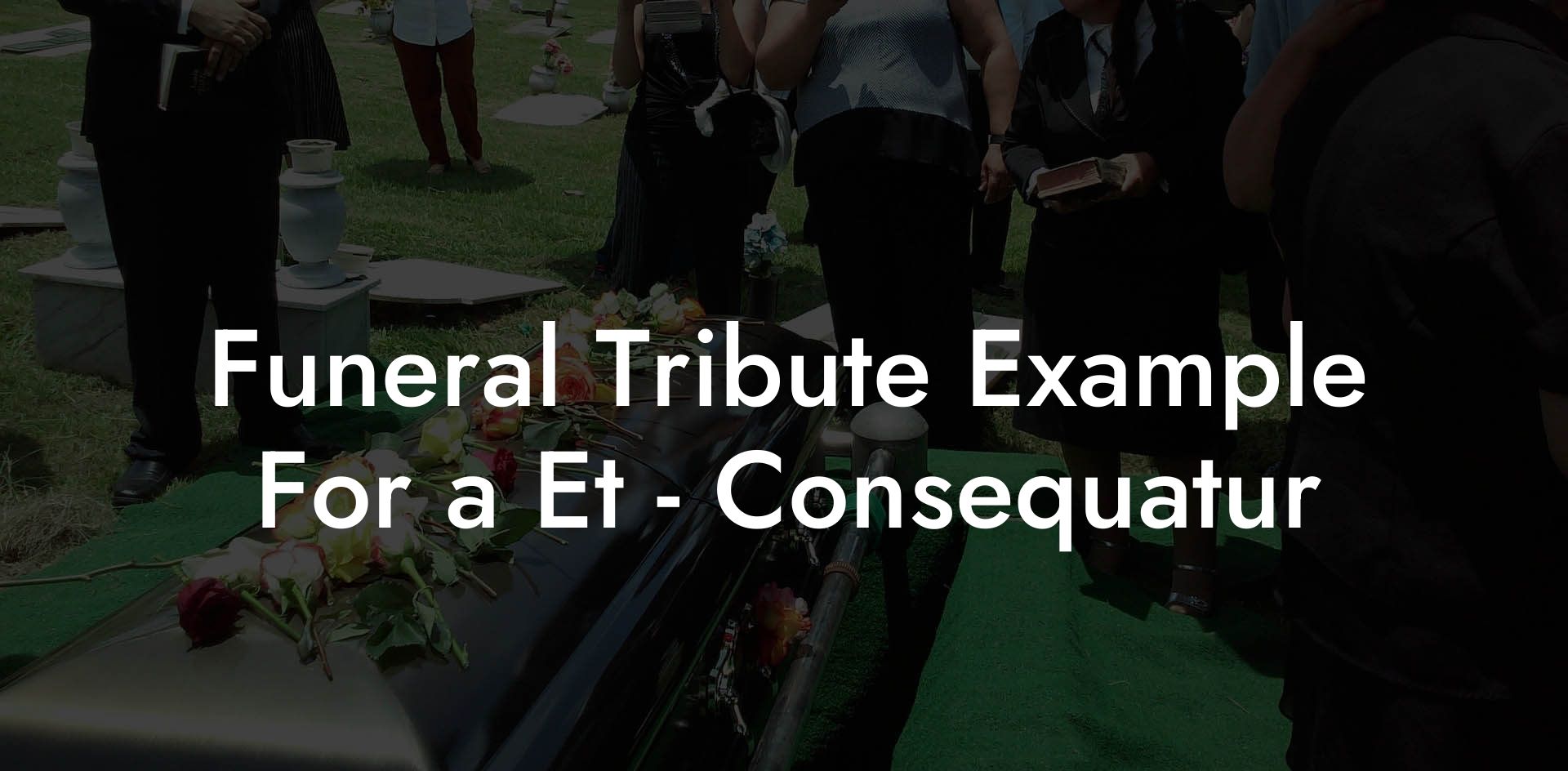 Funeral Tribute Example For a Et - Consequatur