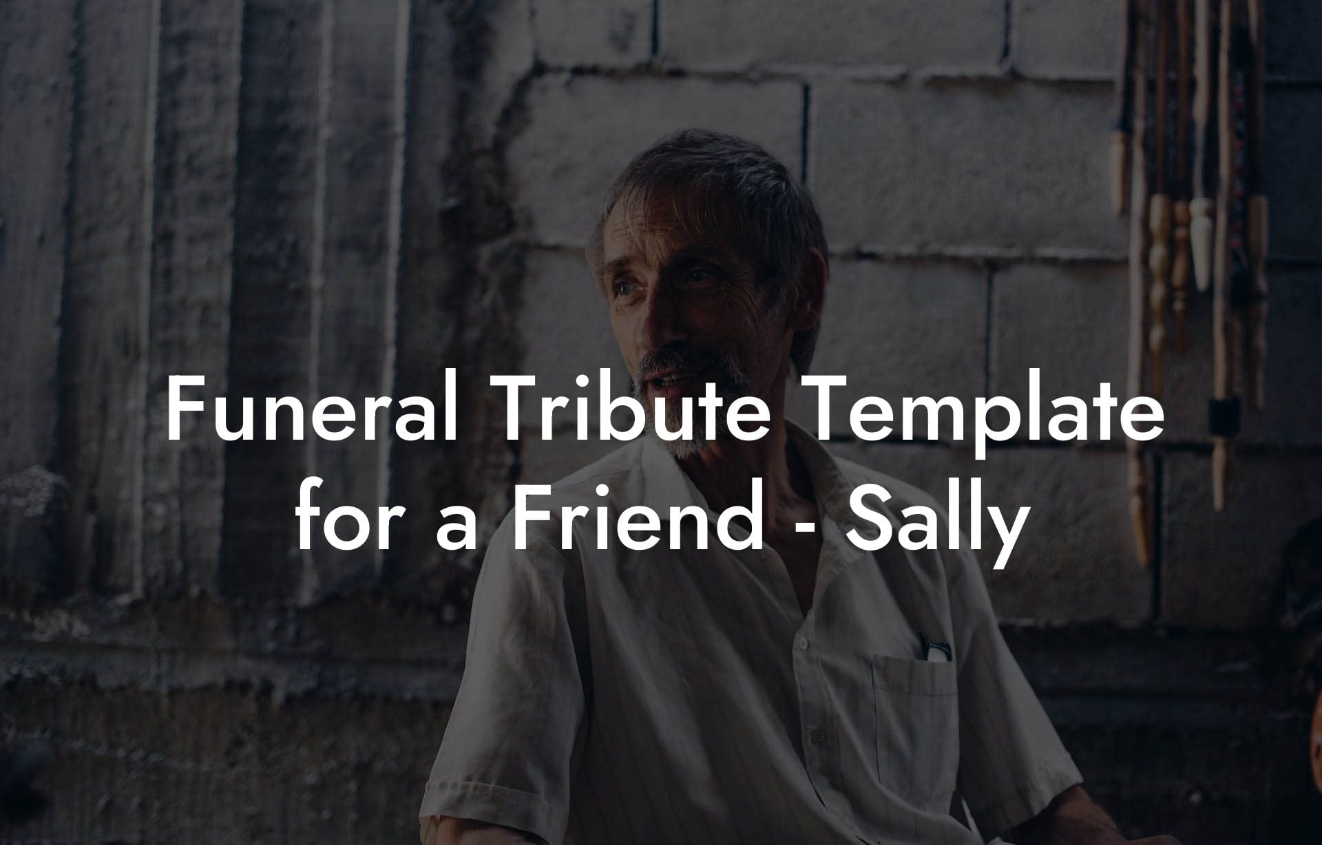 Funeral Tribute Template for a Friend - Sally