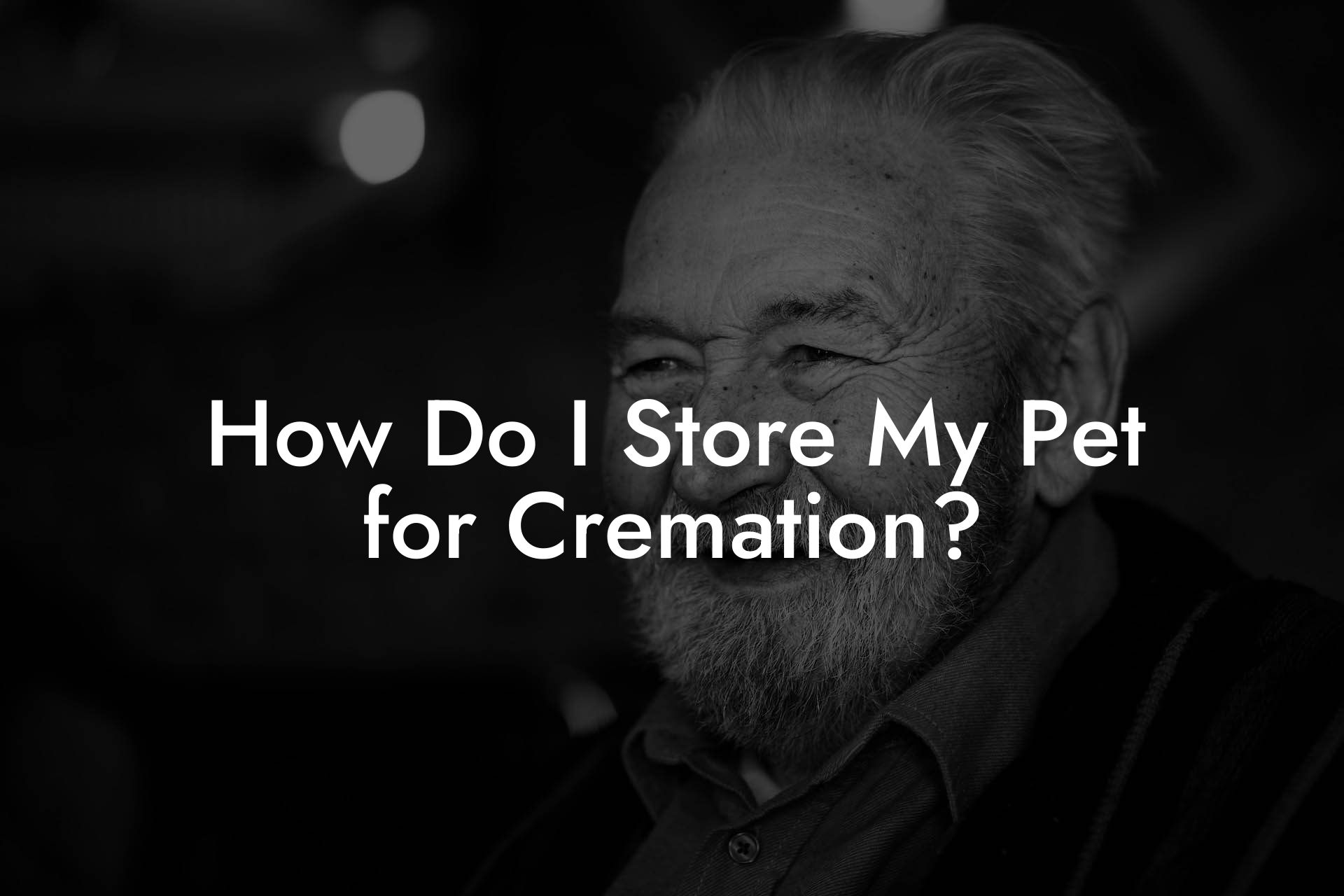 How Do I Store My Pet for Cremation?