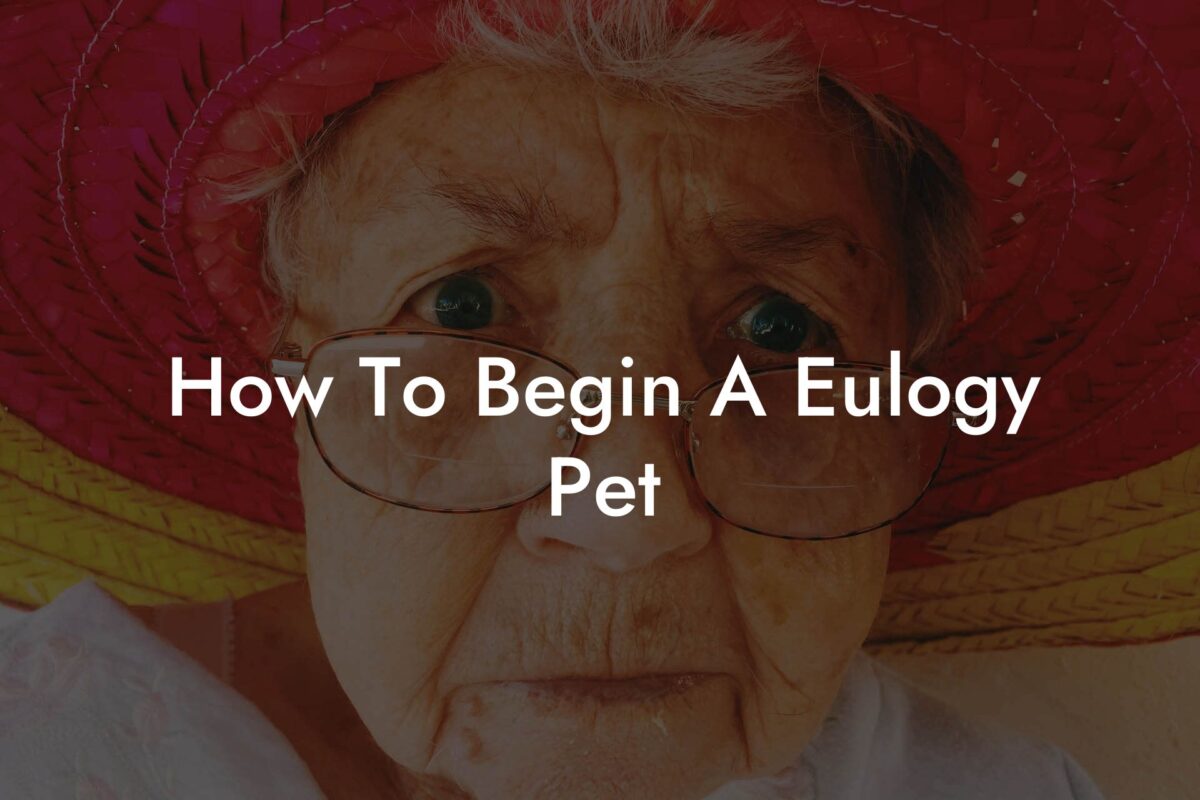 How To Begin A Eulogy Pet