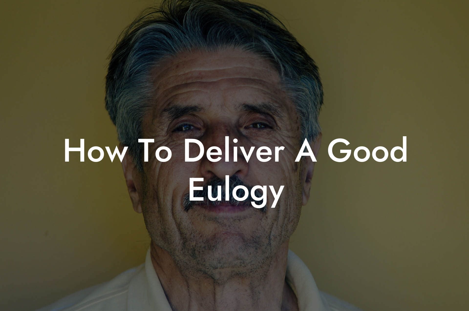 How To Deliver A Good Eulogy
