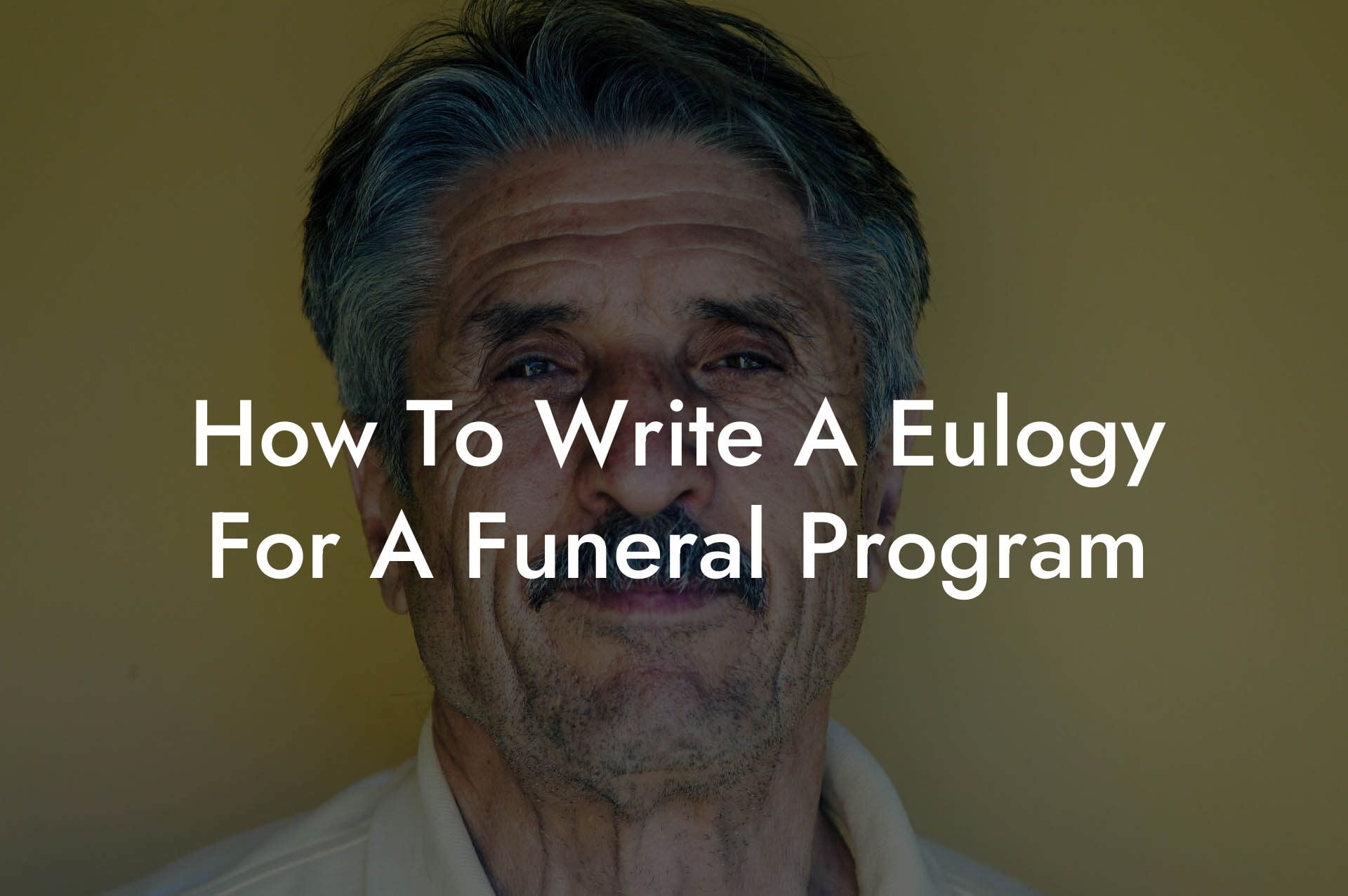 How To Write A Eulogy For A Funeral Program