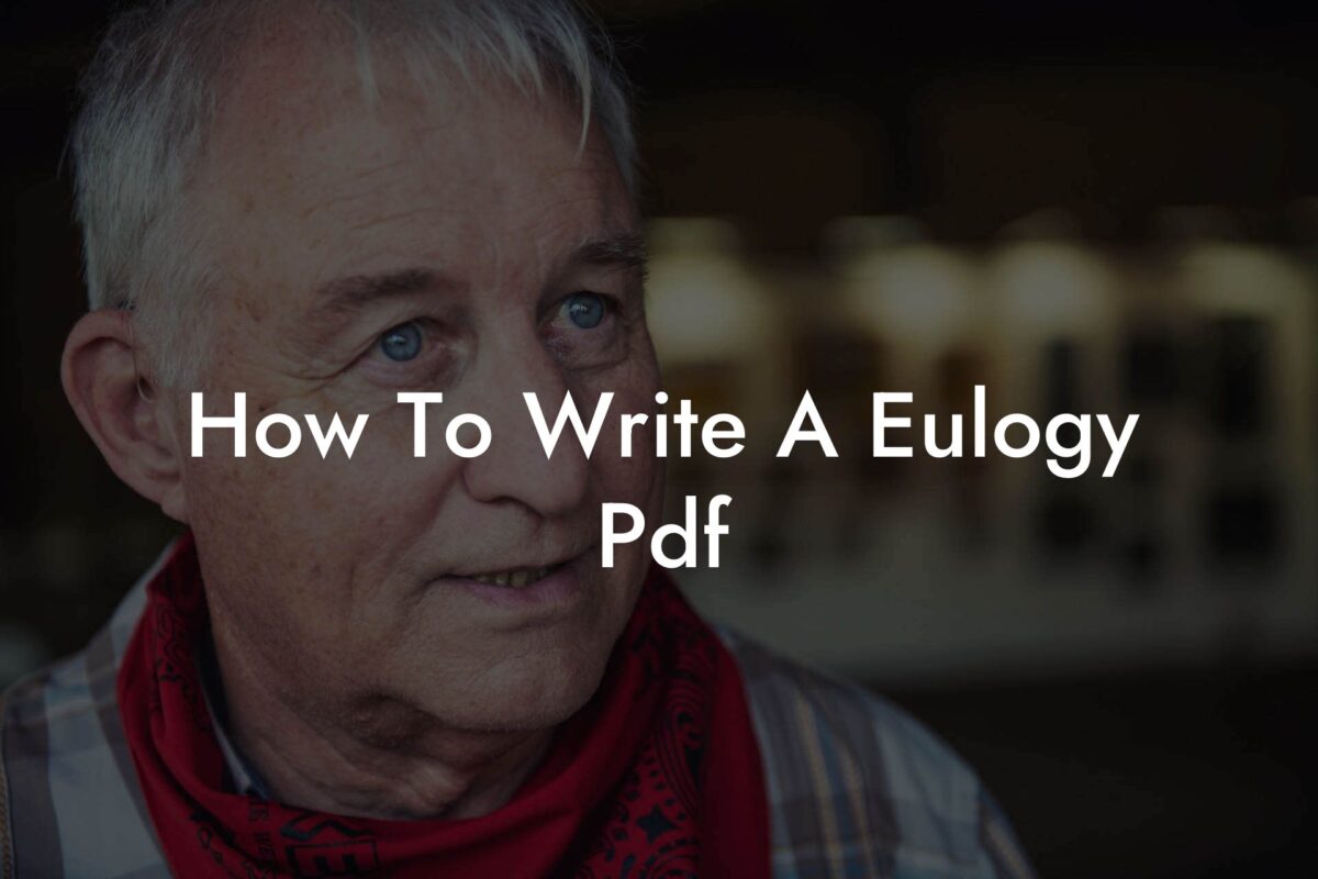 How To Write A Eulogy Pdf