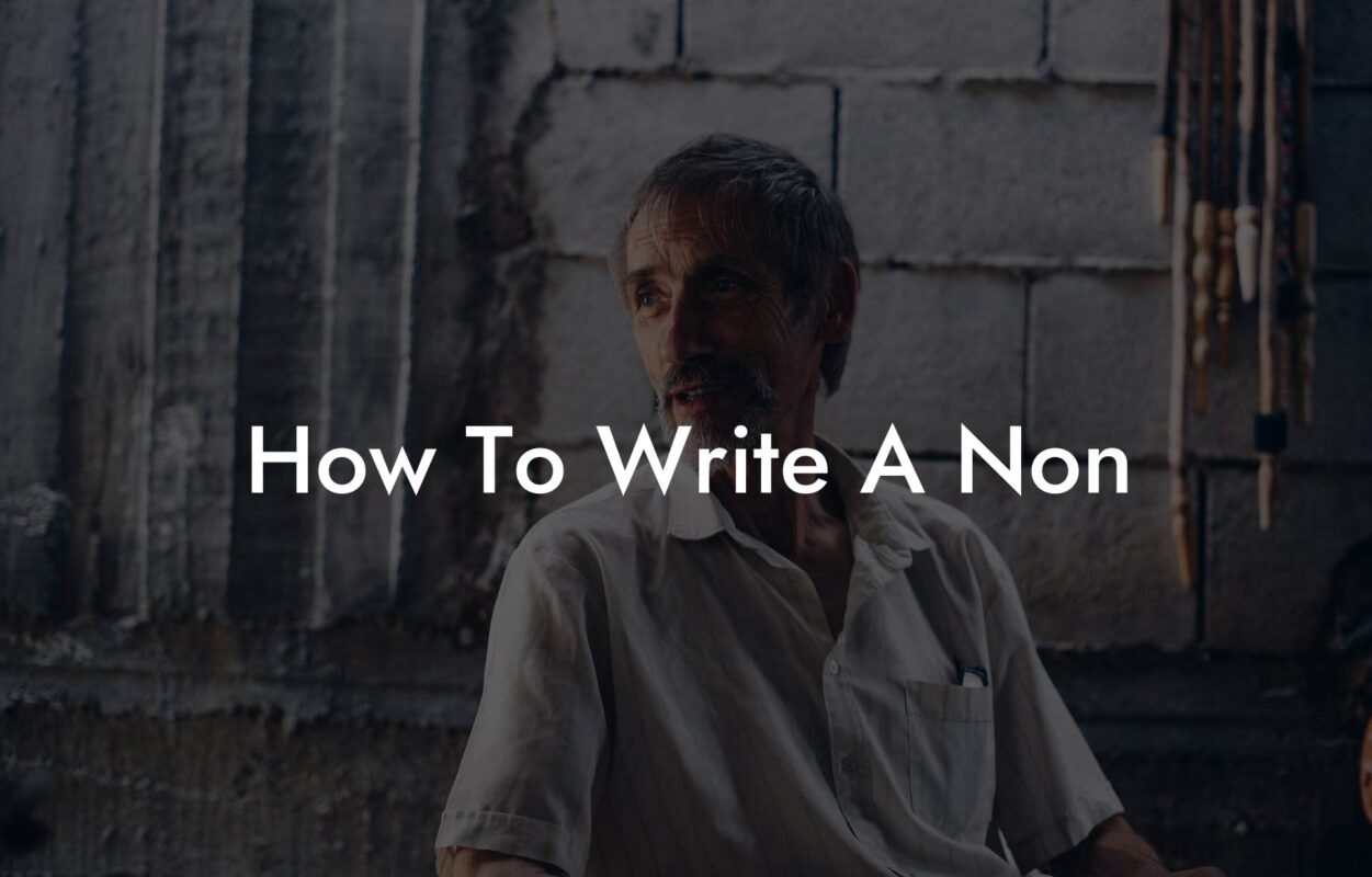 How To Write A Non