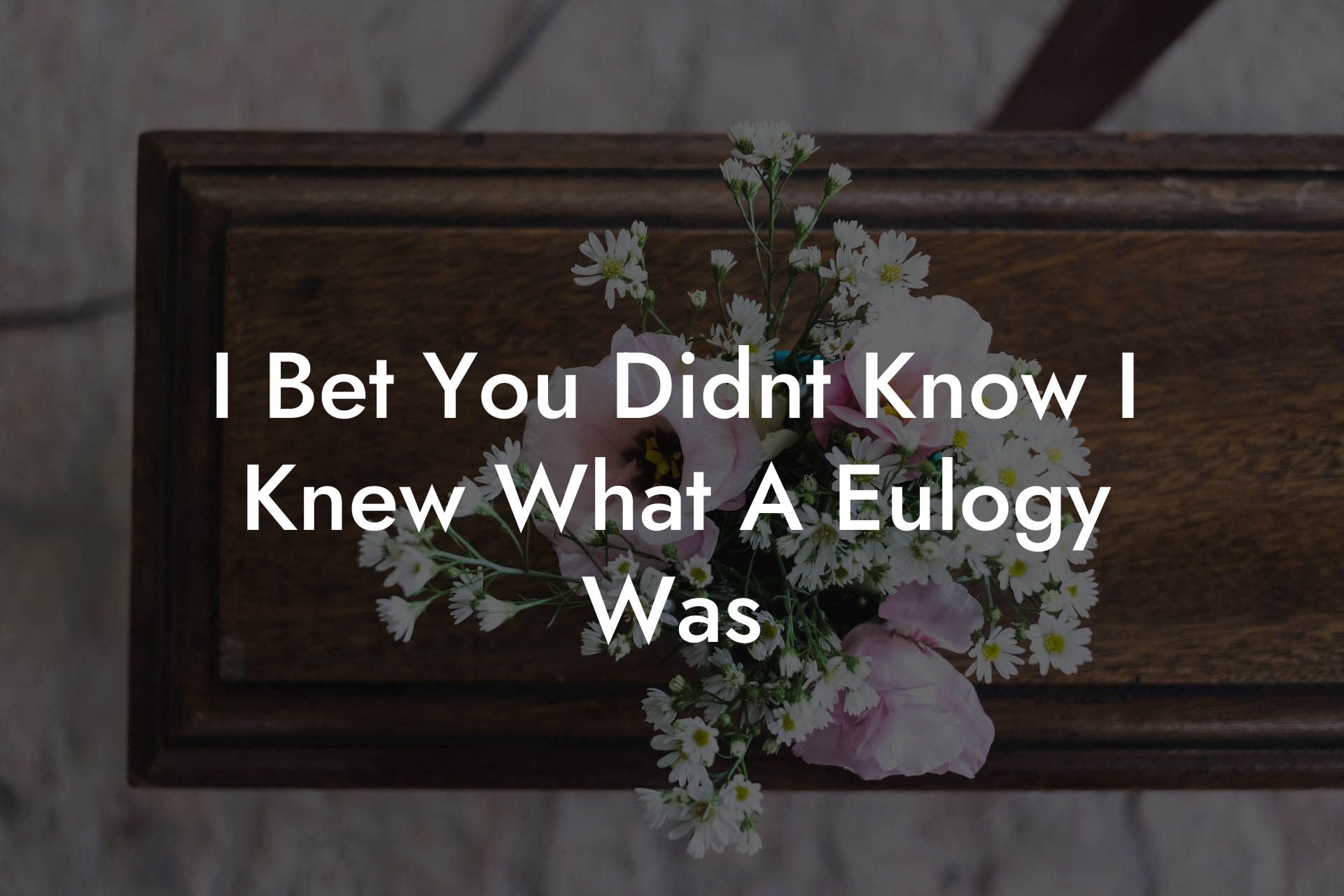 I Bet You Didnt Know I Knew What A Eulogy Was
