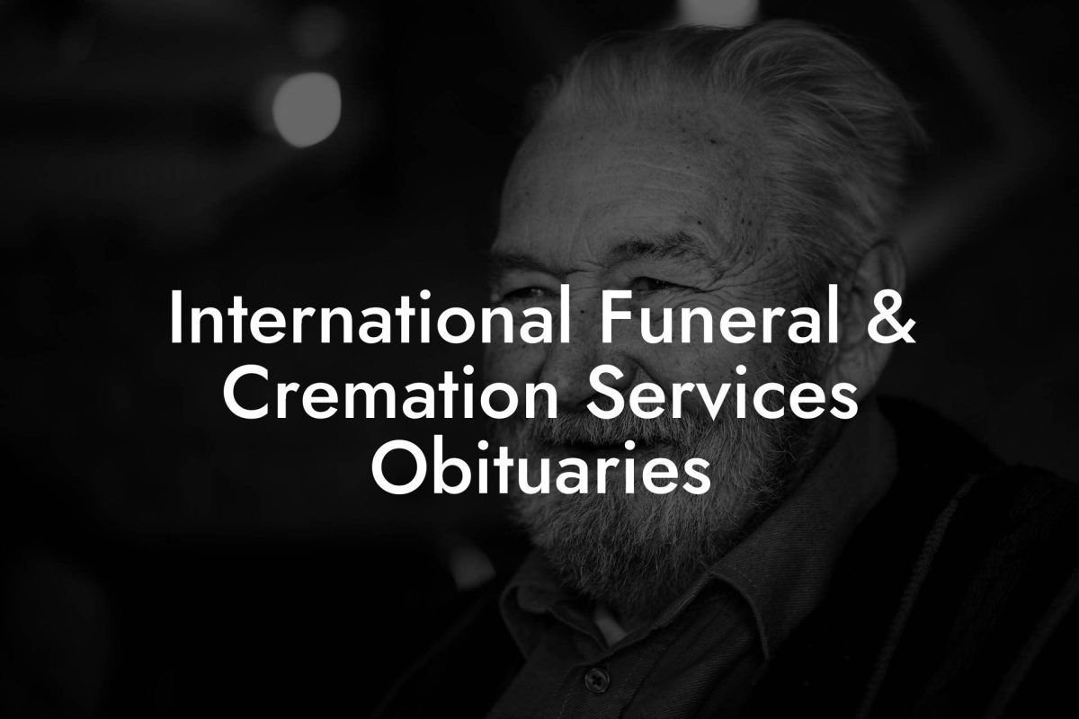 International Funeral & Cremation Services Obituaries