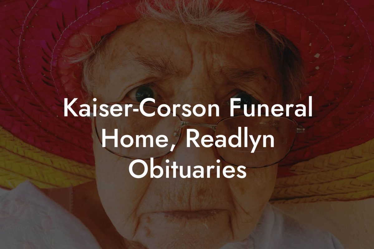 Kaiser-Corson Funeral Home, Readlyn Obituaries