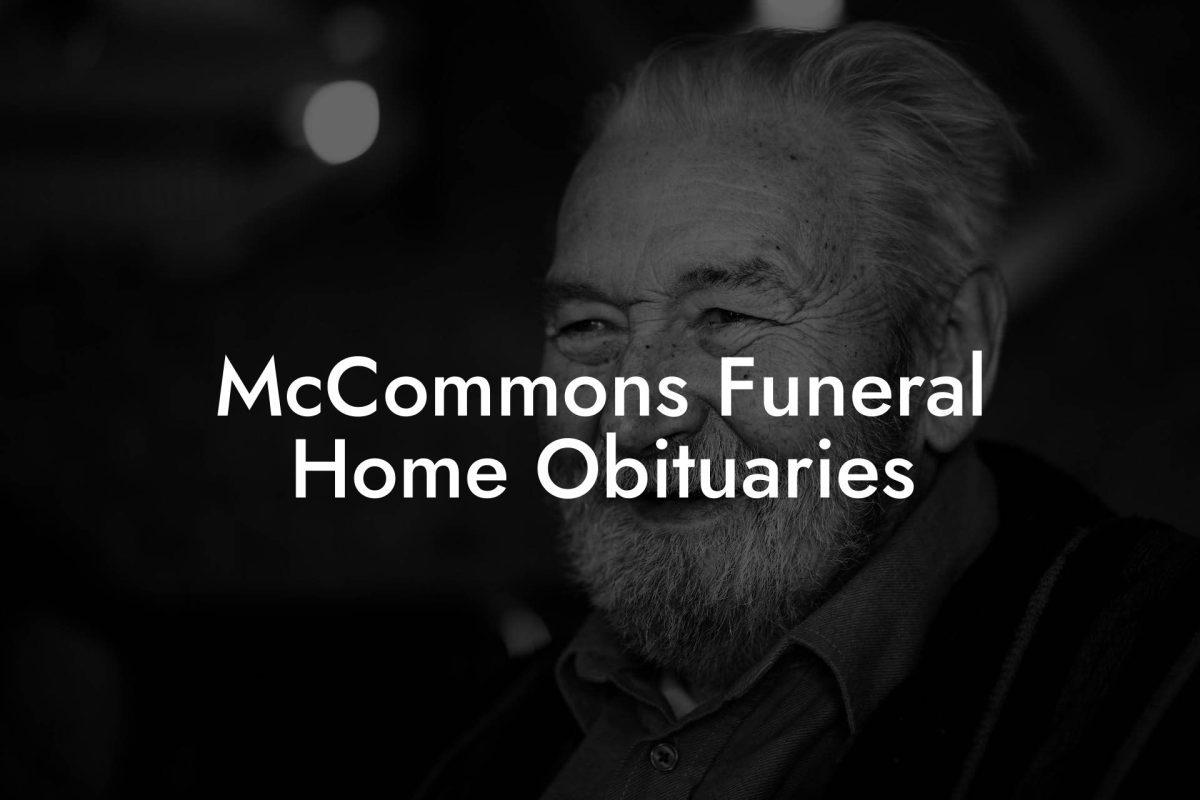 McCommons Funeral Home Obituaries