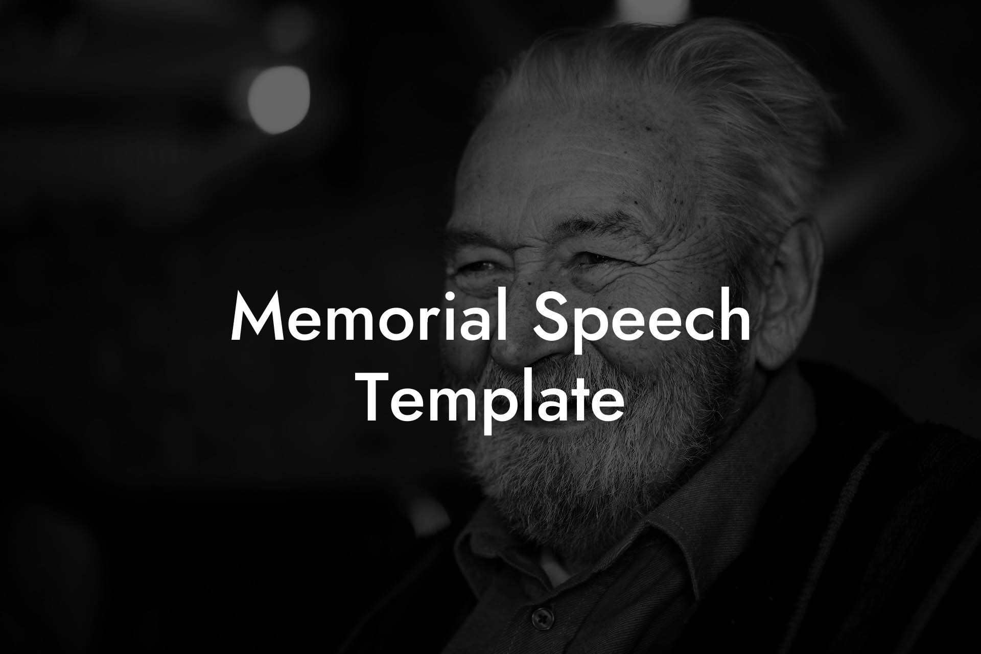 Memorial Speech Template