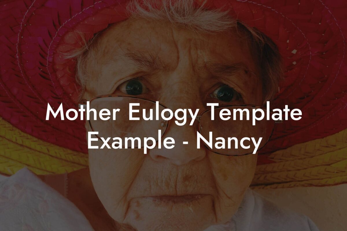 Mother Eulogy Template Example   Nancy