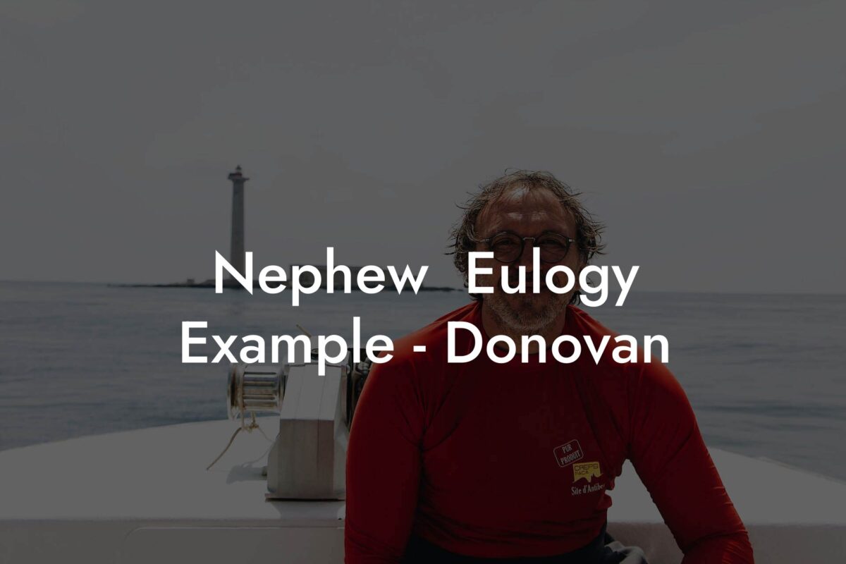 Nephew  Eulogy Example - Donovan