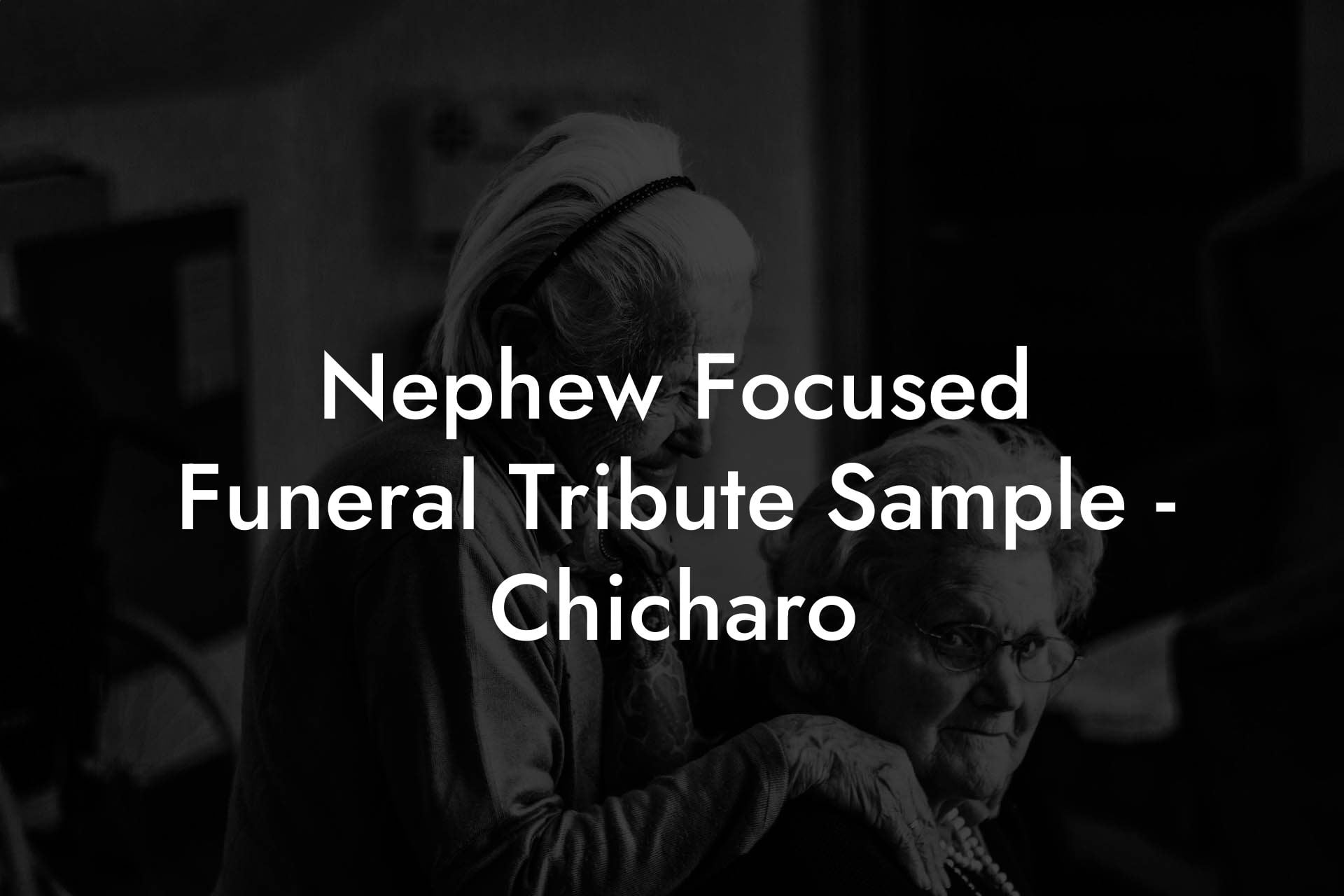 Nephew Focused Funeral Tribute Sample - Chicharo - Eulogy Assistant