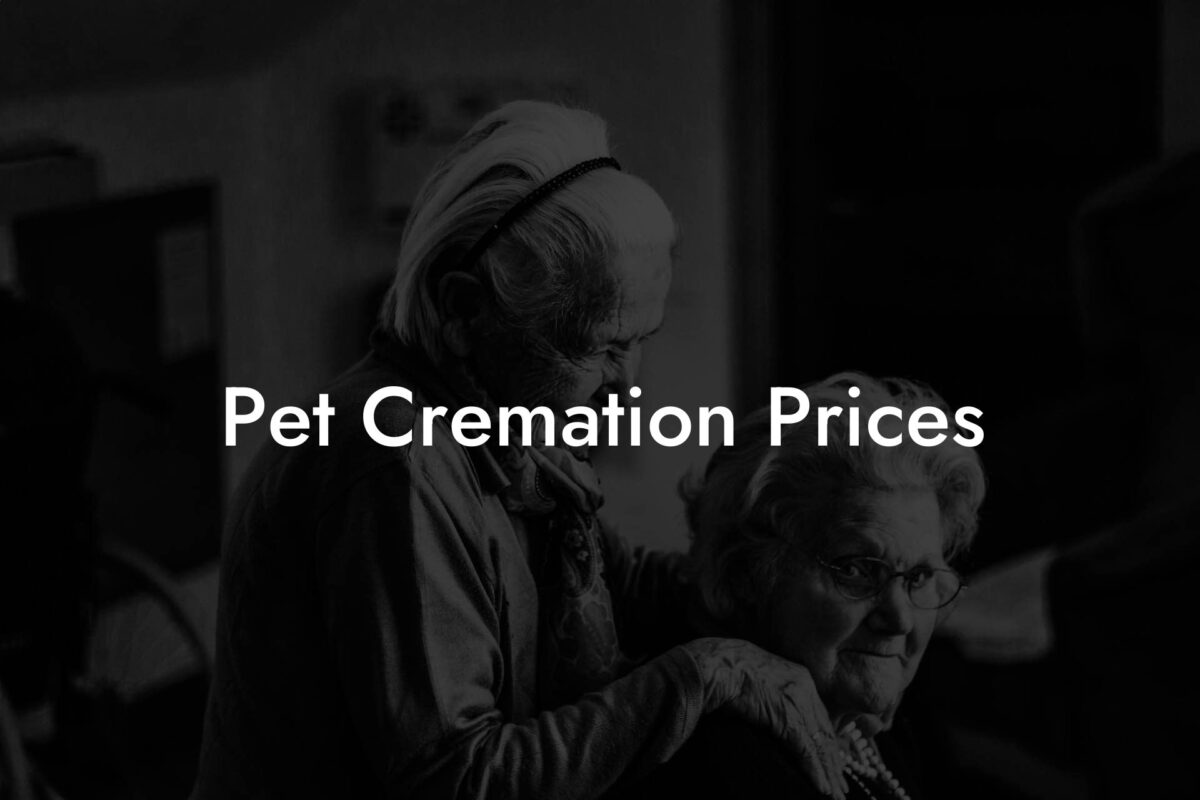 Pet Cremation Prices