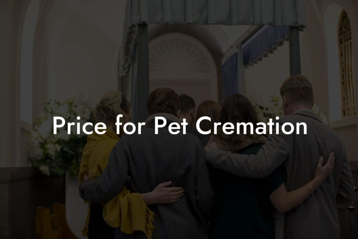 Price for Pet Cremation