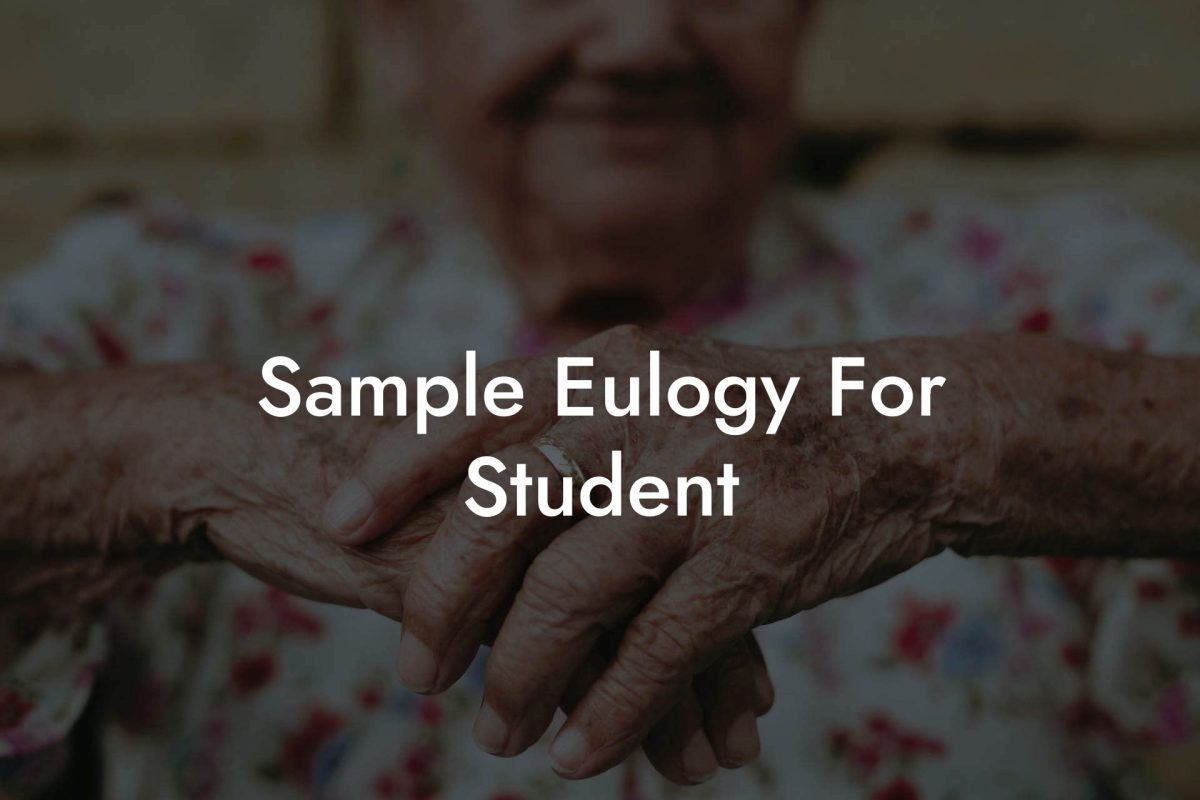 Sample Eulogy For Student