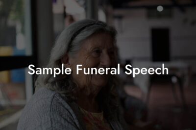 Sample Funeral Speech - Eulogy Assistant