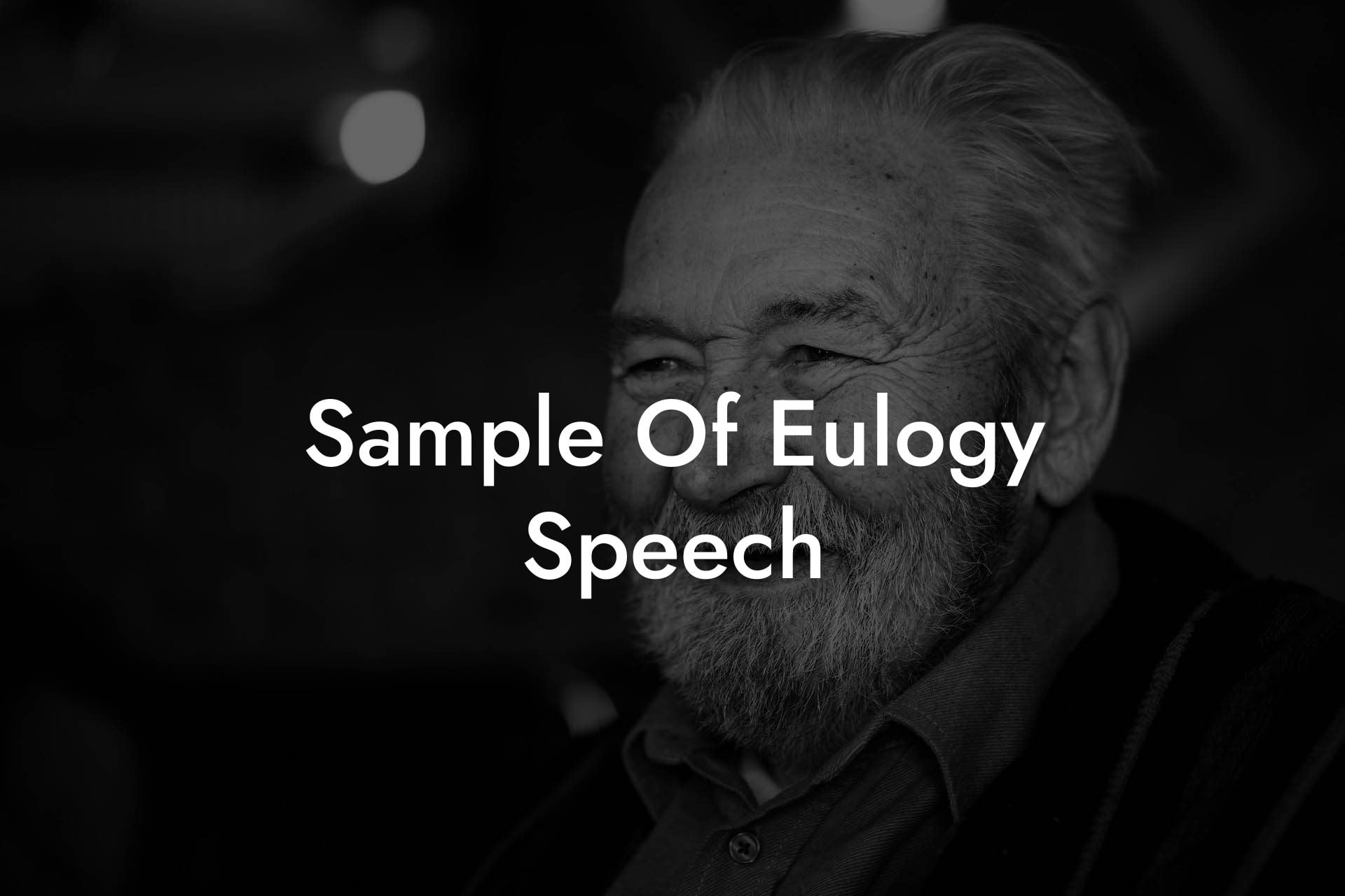 Sample Of Eulogy Speech