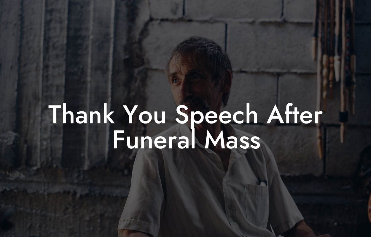 Thank You Speech After Funeral Mass