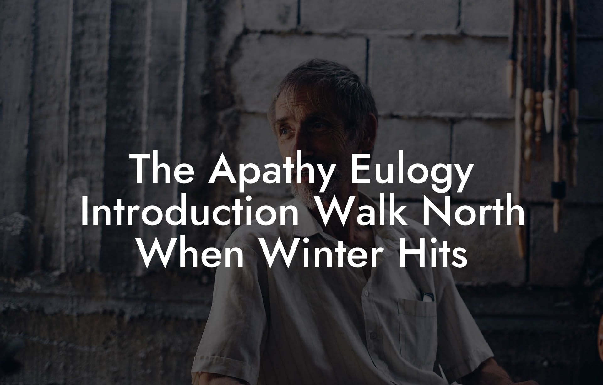 The Apathy Eulogy Introduction Walk North When Winter Hits