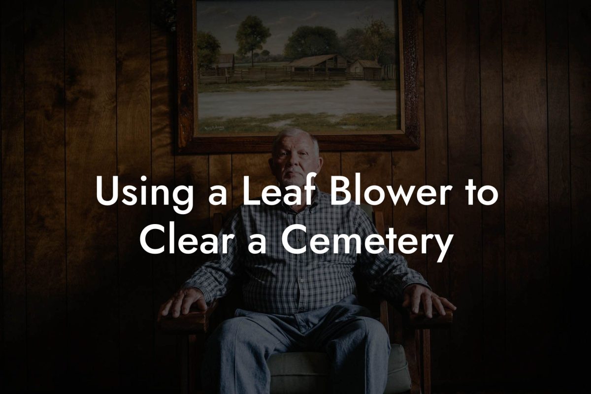 Using a Leaf Blower to Clear a Cemetery
